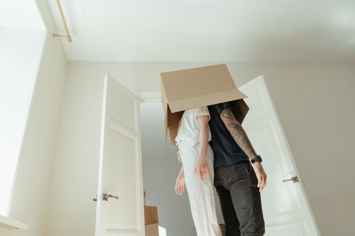 Cajas de mudanza apiladas